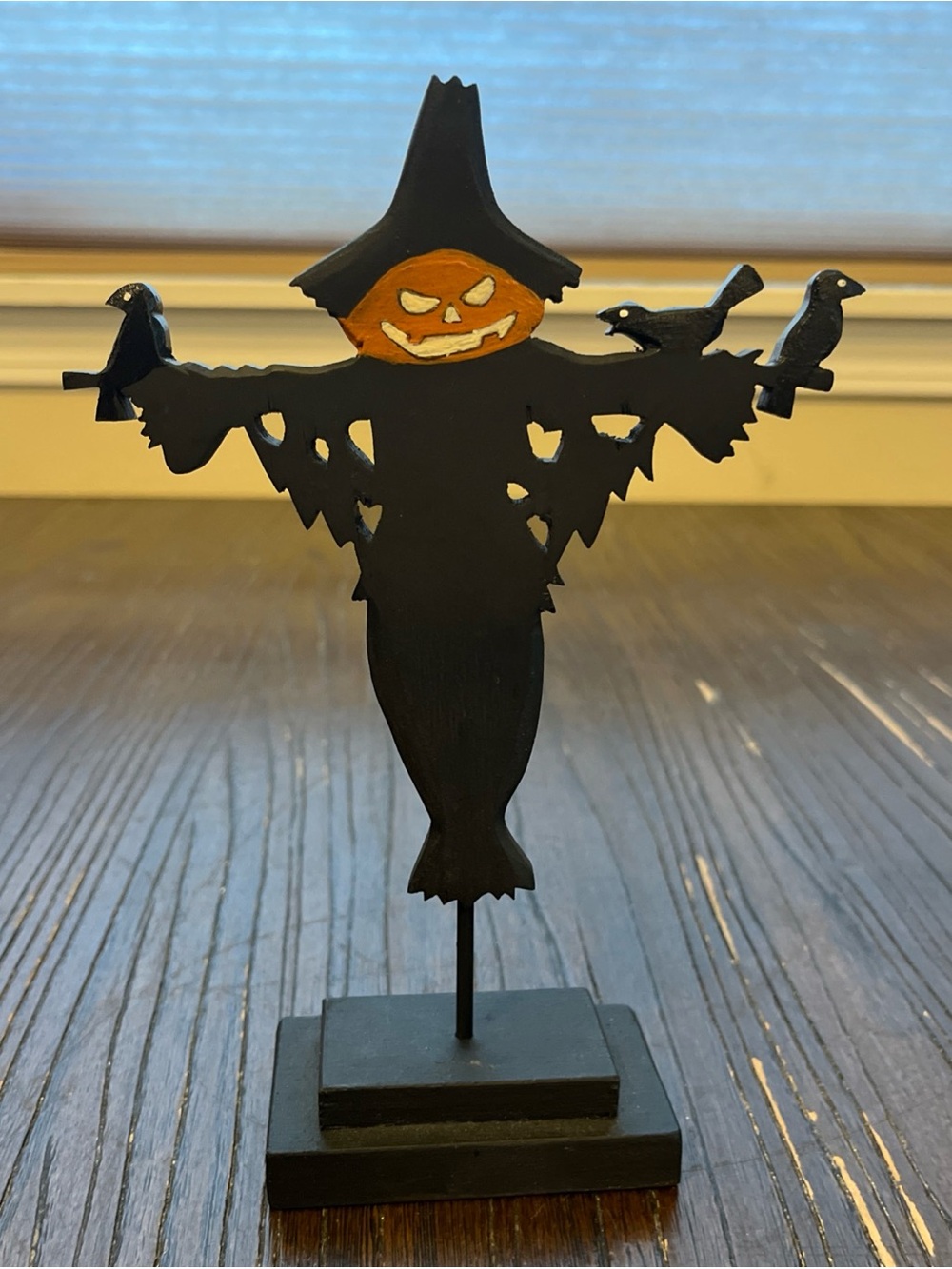 Black & Orange Halloween Scarecrow Table Decor - hand made